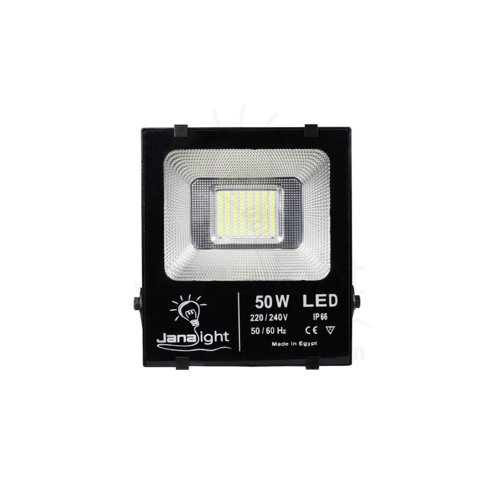 كشاف فلود لايت خارجي 50 وات SMD ابيض جنى لايت Outside White 50 Watt Flood light